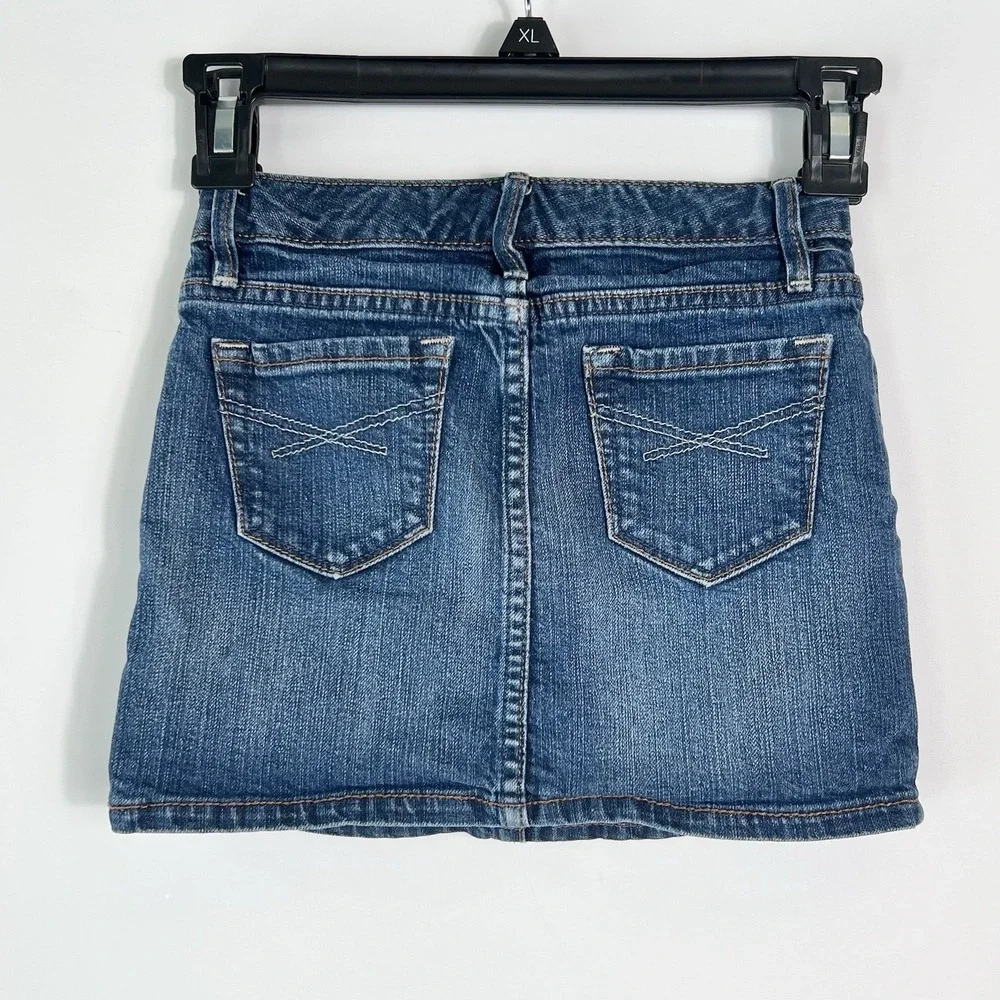 Gap Kids 1969 Girls 6 Reg‎ Blue Denim Mini Skirt Adjustable Waist -Holiday 2010